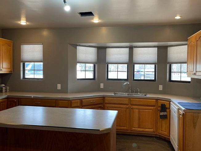 Is the sun blinding you while you're trying to work at the kitchen counter? These Owasso homeowners solved that problem! Pictured here are our Cellular Shades!  BudgetBlindsOwasso  CellularShades  OwassoOK  FreeConsultation  WindowWednesday
