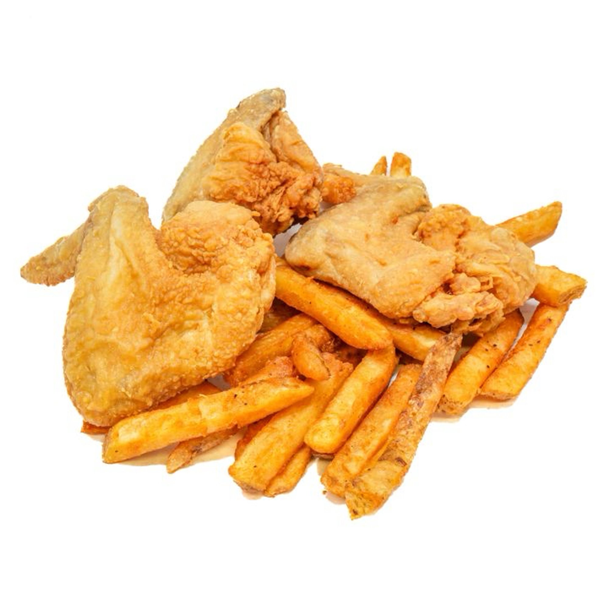 1 Pc Fish, 3 Whole Wings With Fries & Pop