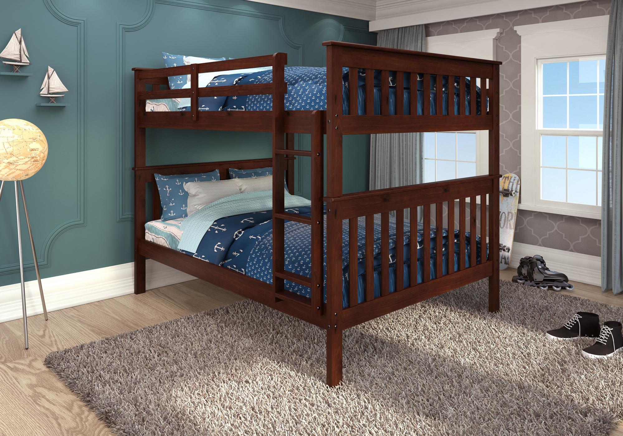 Full over Full Mission Bunk Bed - Cappuccino