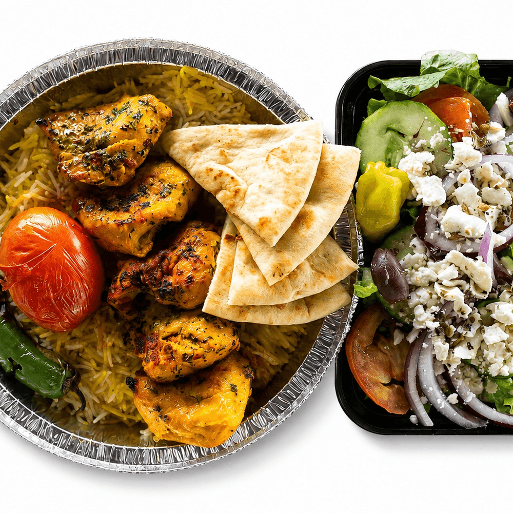 MOUSSA'S FAMOUS CHICKEN KABOB PLATE + SIDE
