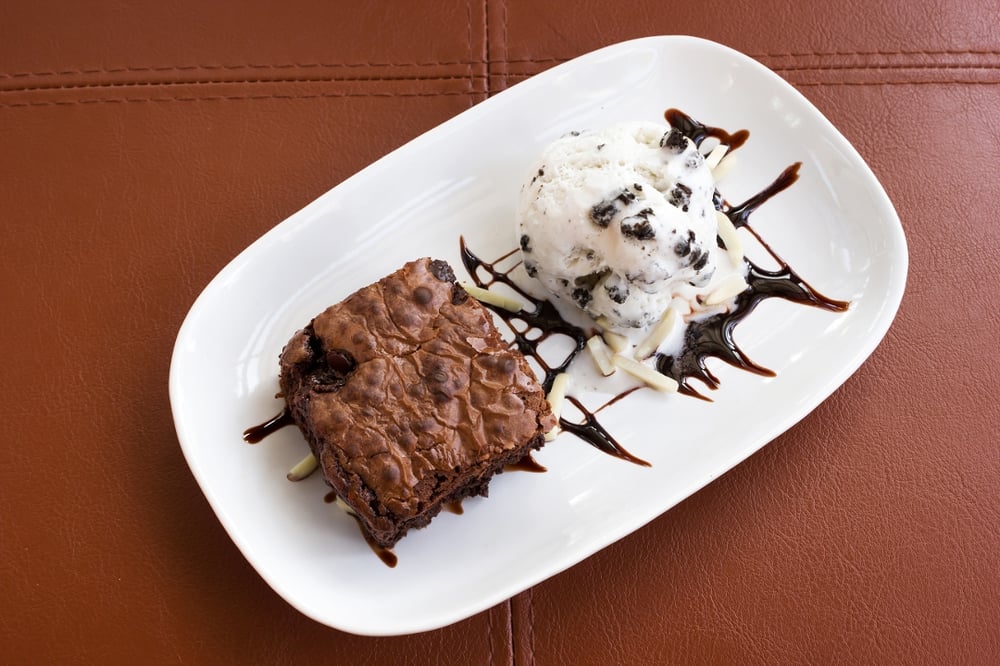Brownie and Vanilla Ice Cream