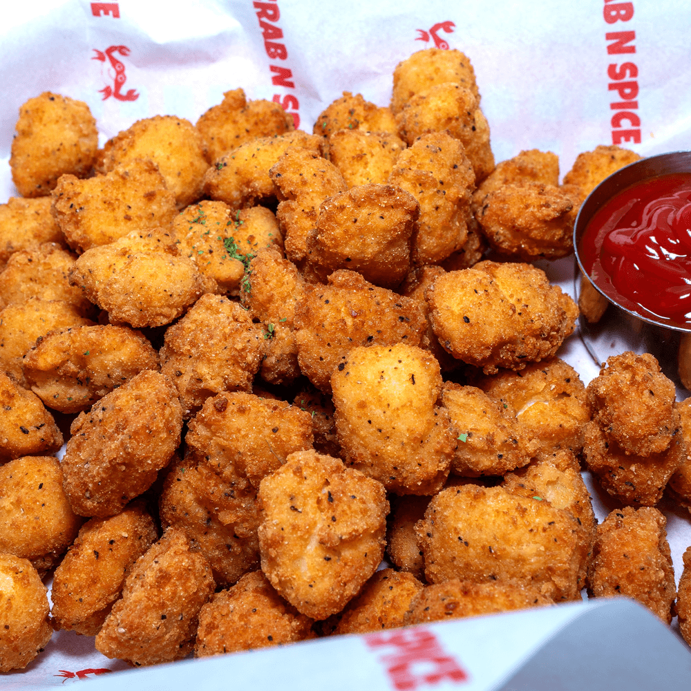 Popcorn Chicken with fries