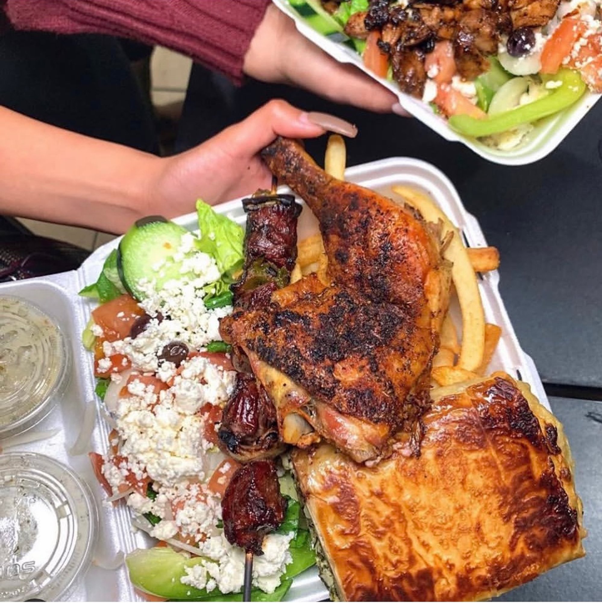 2. 1/4 Chicken, Souvlaki ＆ Spanakopita