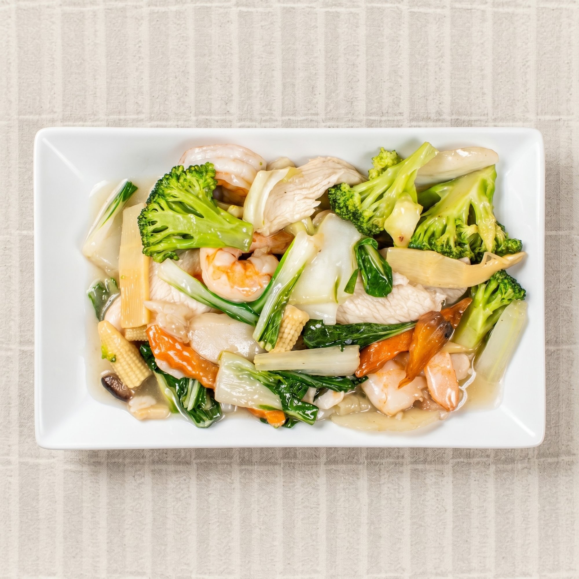 Long Foung Gai Kew/ Chicken & Shrimp with Chinese Vegetables