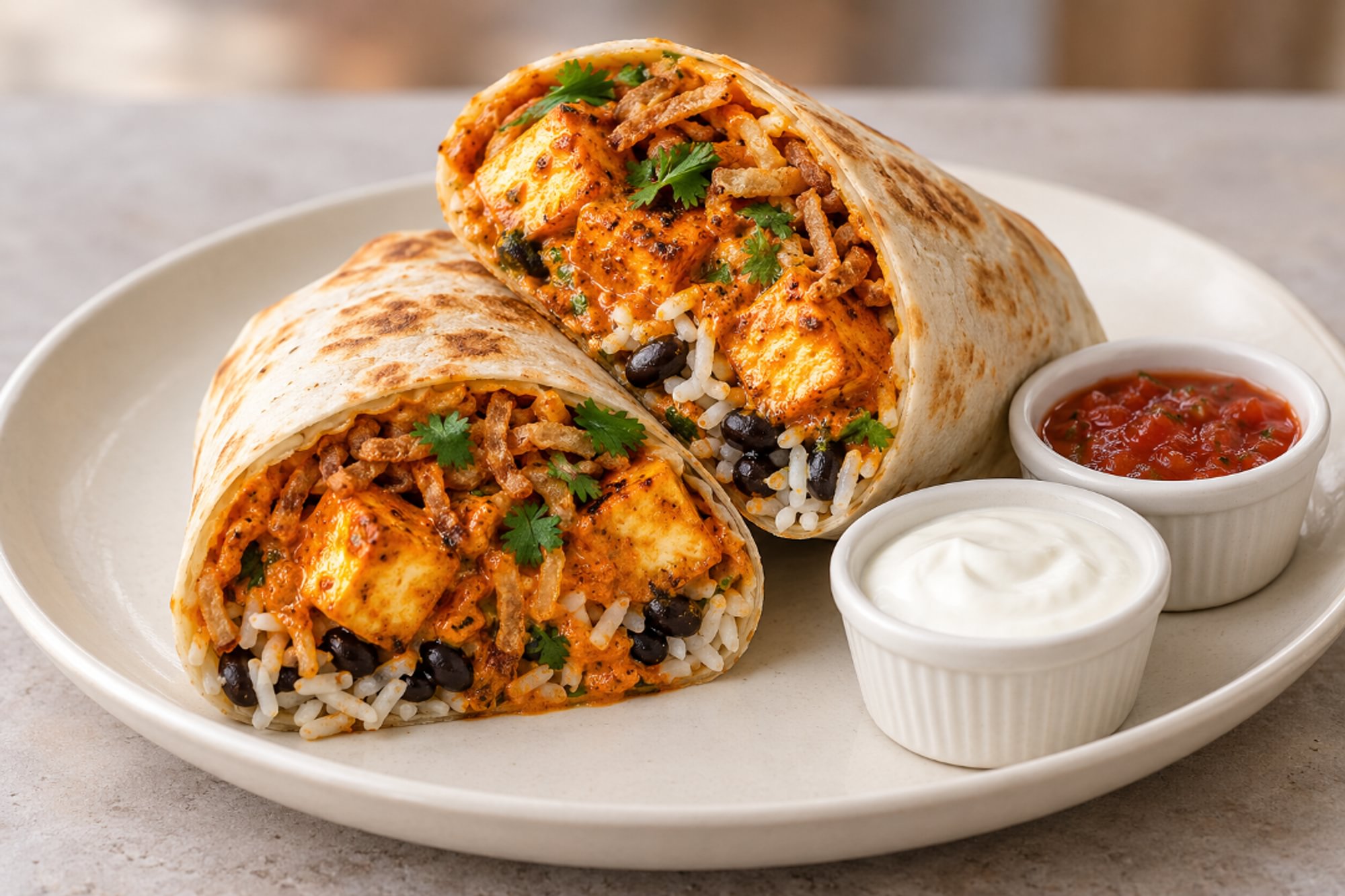 Paneer Tikka Masala Burrito