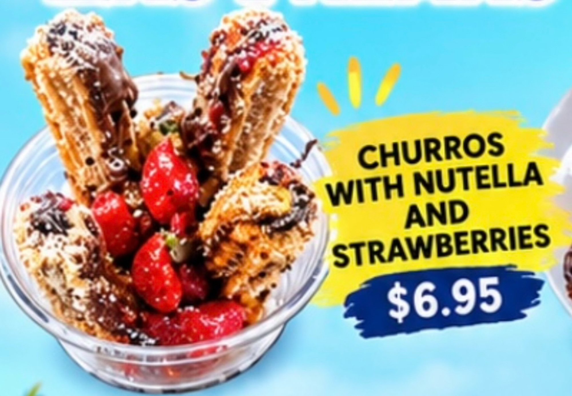 Churros With Nutella And Strawberries