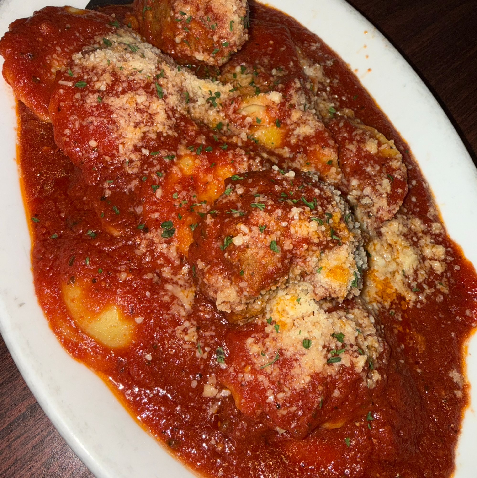 Cheese Ravioli with Meatballs