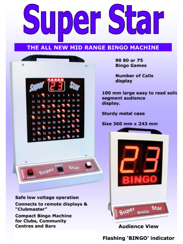 Super Star' Bingo Machine