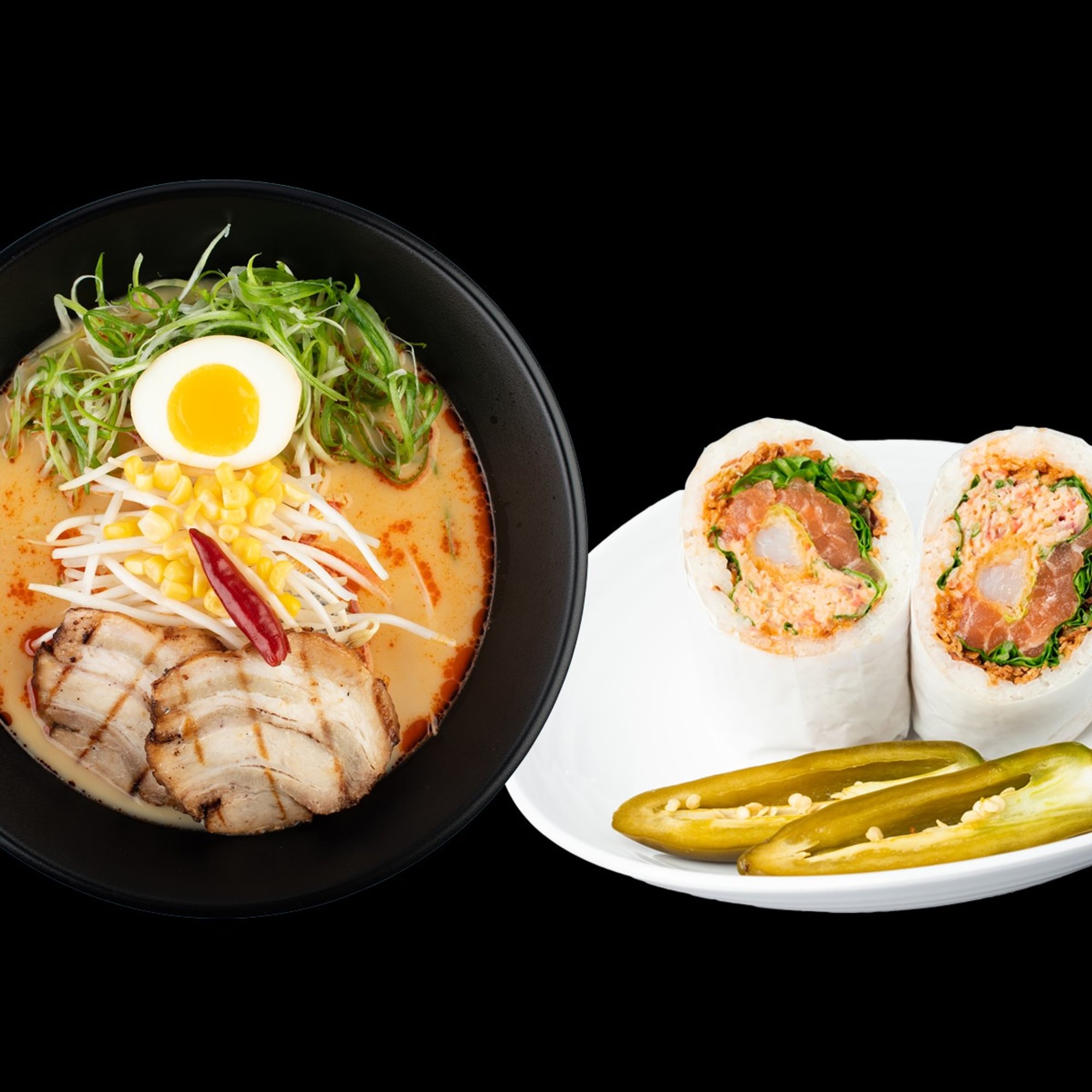 Spicy Miso Ramen & Mini Burrito (Lunch)