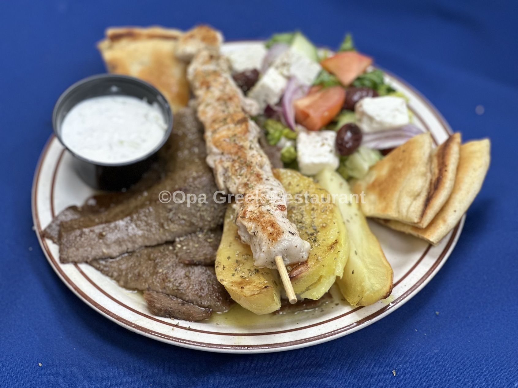 Combo #2 Gyro & Chicken Souvlaki
