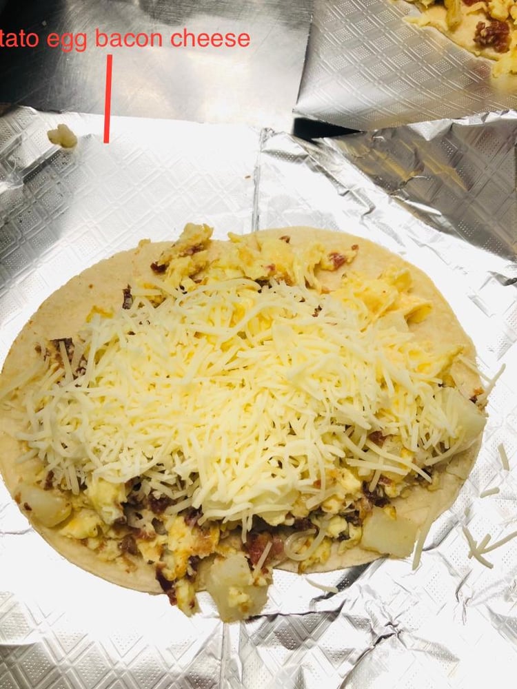 Potato, Egg, Bacon & cheese