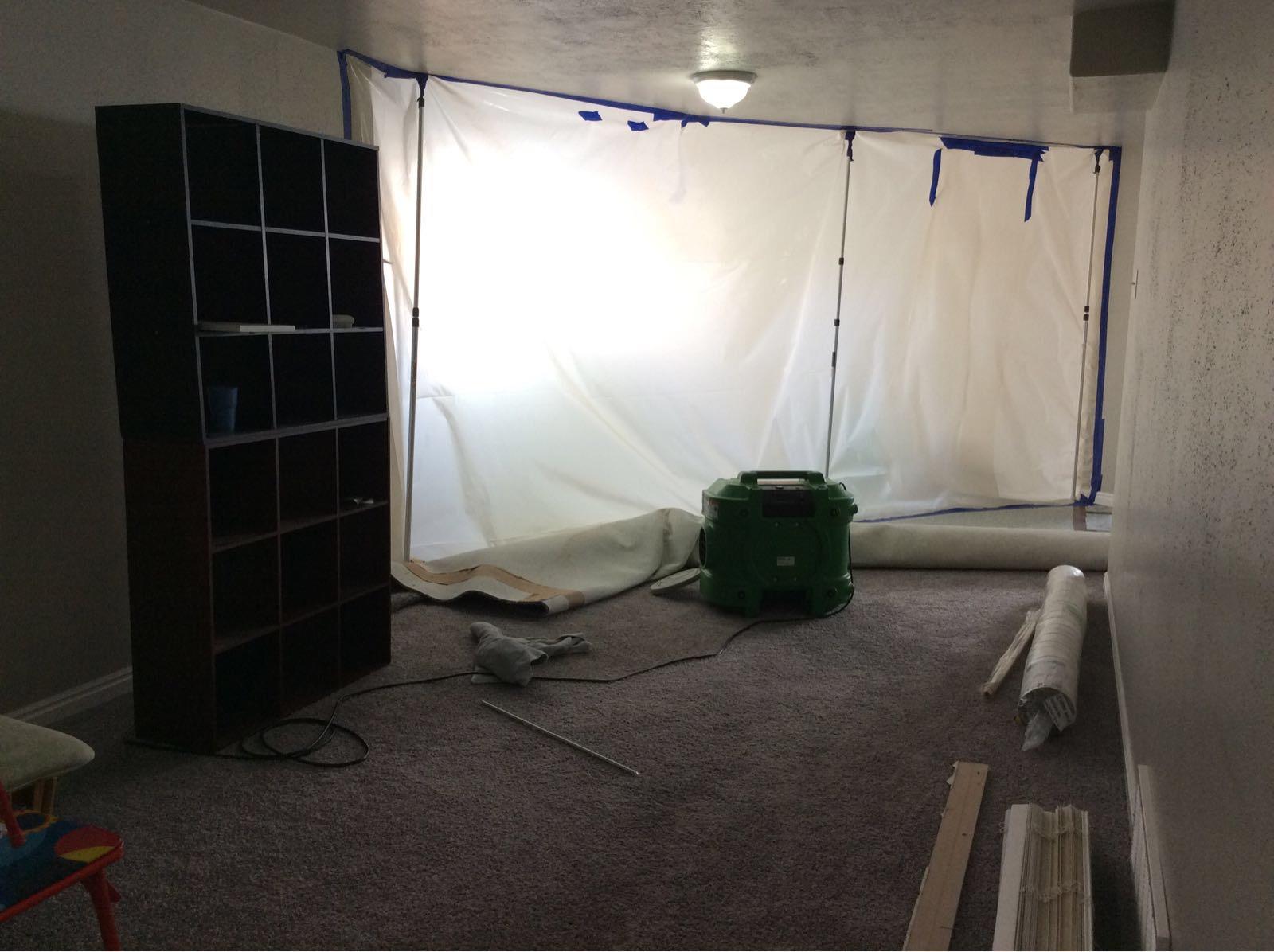 The SERVPRO equipment is up and running during a residential job!