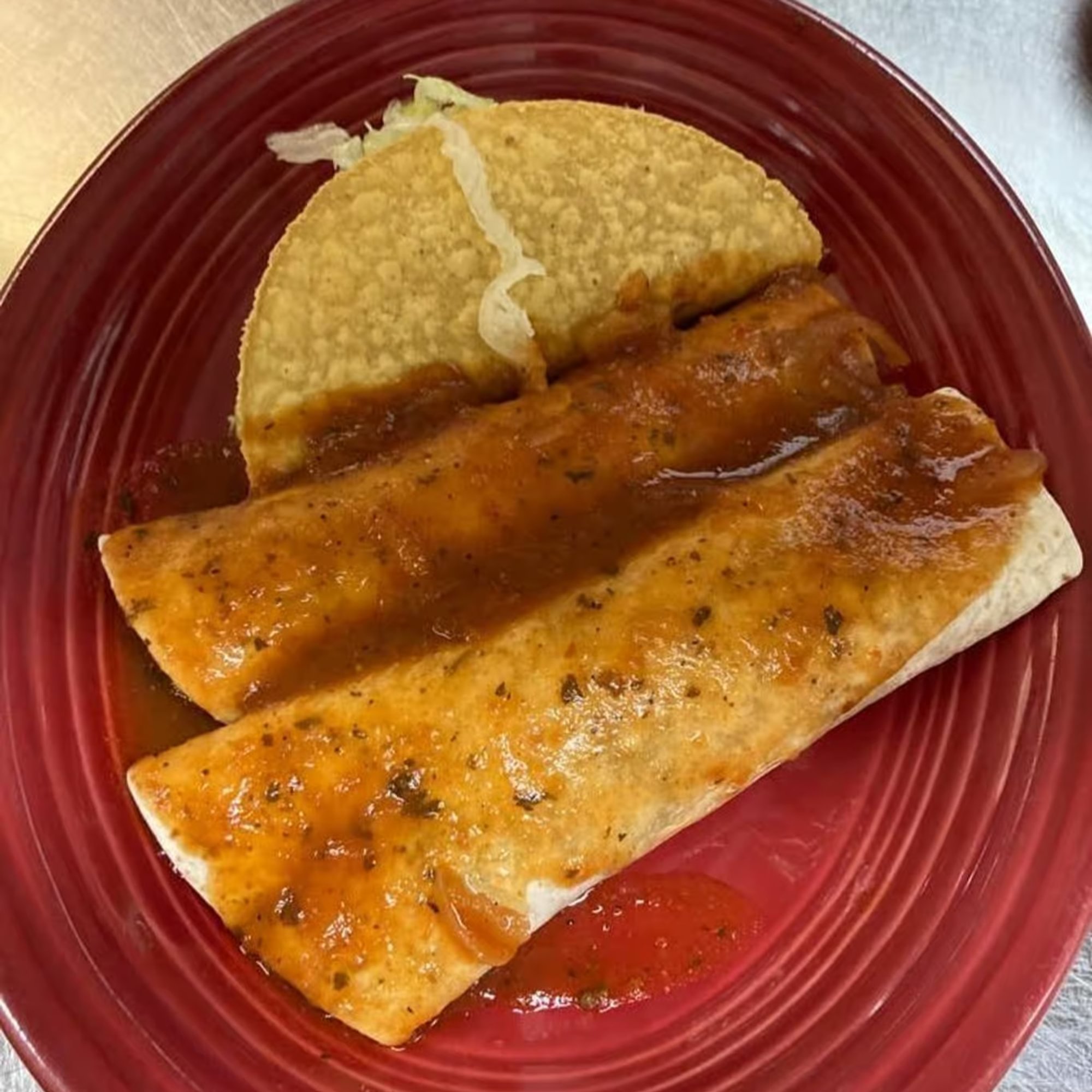 9. One Beef Burrito, One Beef Enchilada & One Beef Taco