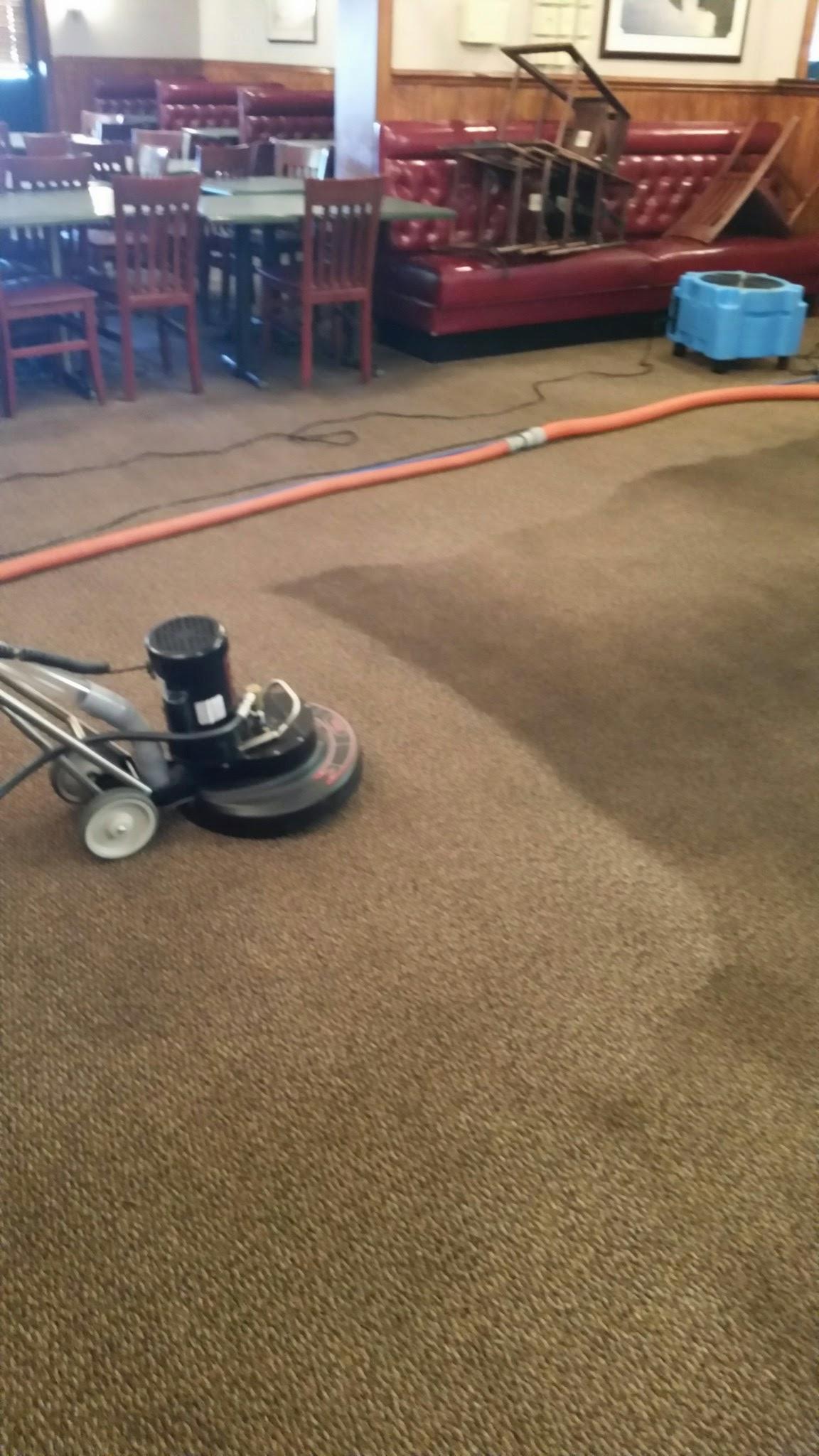 Perfect example of how dirty a business' carpet can get. Contact our experts today for an estimate to get your business looking good again