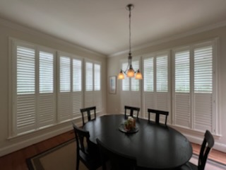 Whether you like your Plantation Shutters open or shut, we promise they are going to look gorgeous either way. These Plantation Shutters we installed in a Fairfax dining room are a perfect fit. Don't you think?  BudgetBlindsFairfax  FairfaxVA  PlantationShutters  FreeConsultation  WindowWednesday