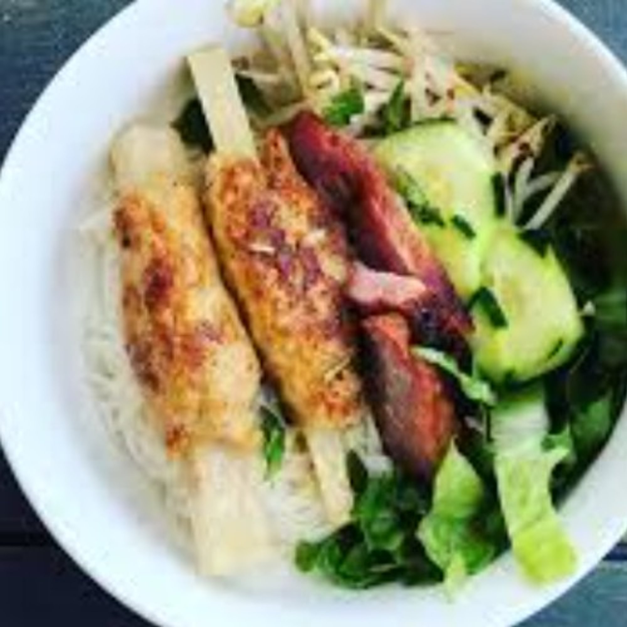 Vermicelli with Grilled Shrimp Patty - Bun Chao Tom