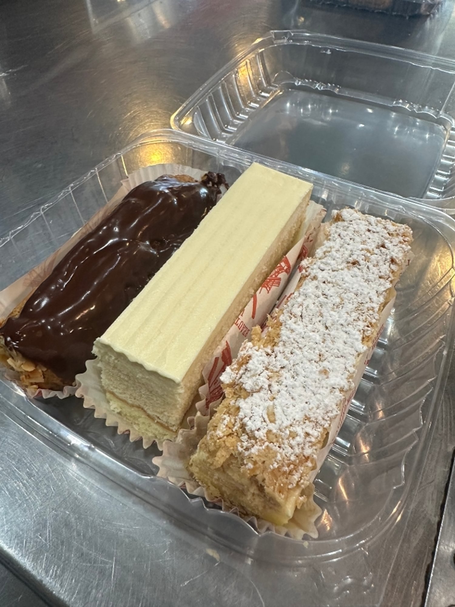 Dessert Trio ( Napolean Eclair Vanilla Cake )