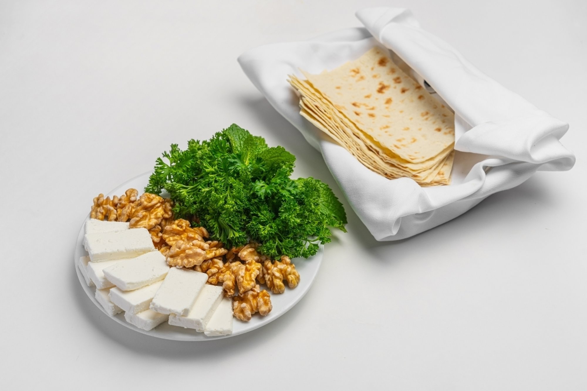 Bread, Cheese, Walnuts, Parsley