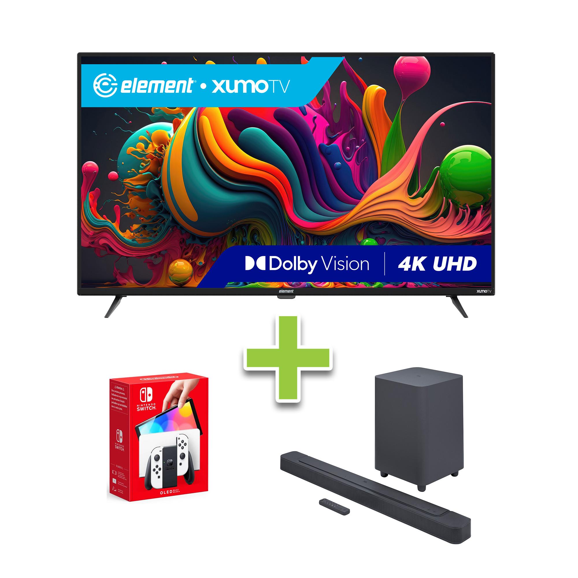 Element 50" TV,  Nintendo OLED, & Soundbar
