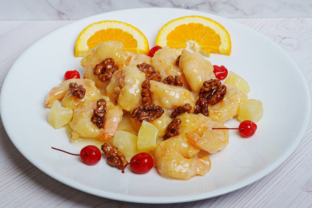 Crispy Honey Walnut Shrimp 核桃虾 Camarones con nueces