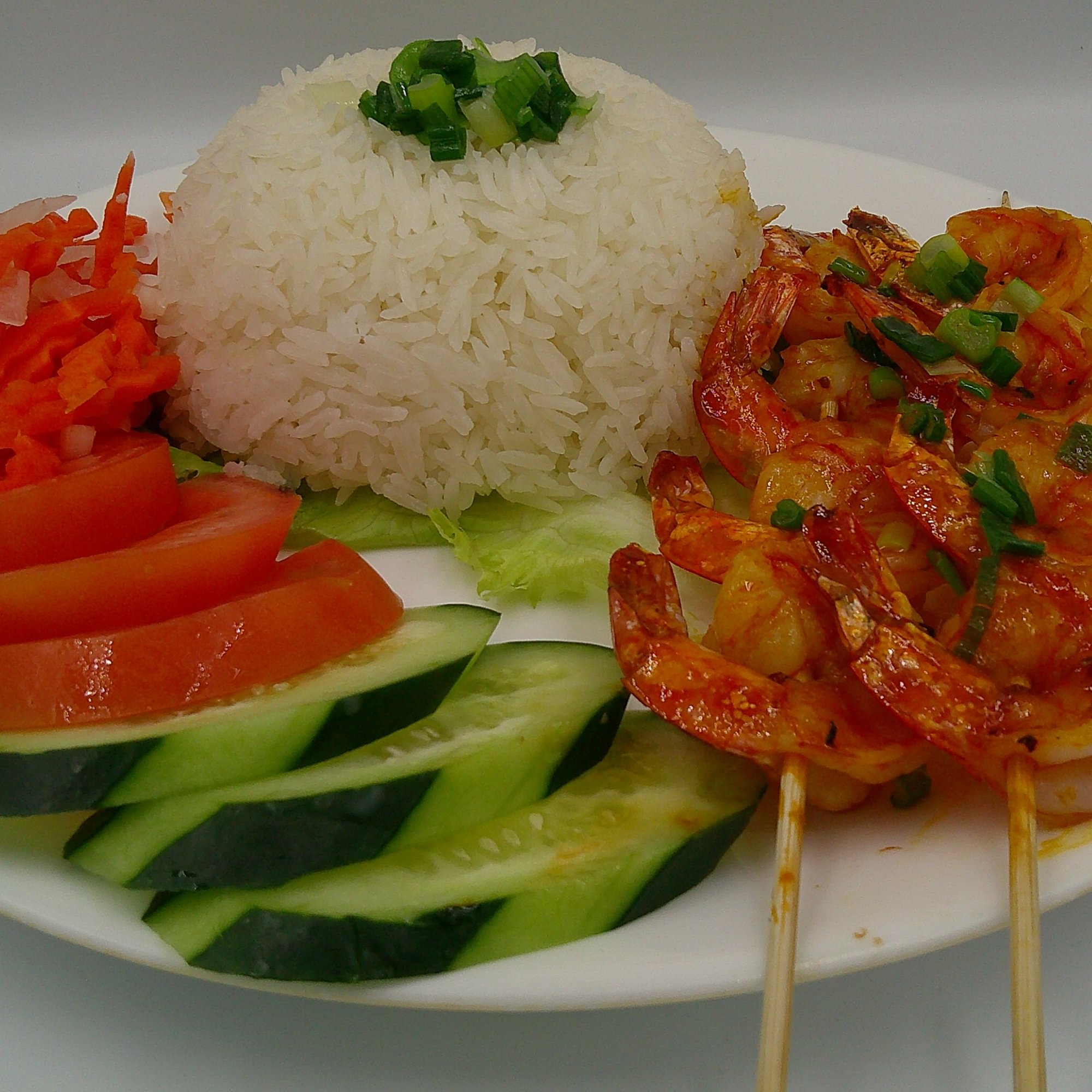 Grilled shrimp with jasmine rice