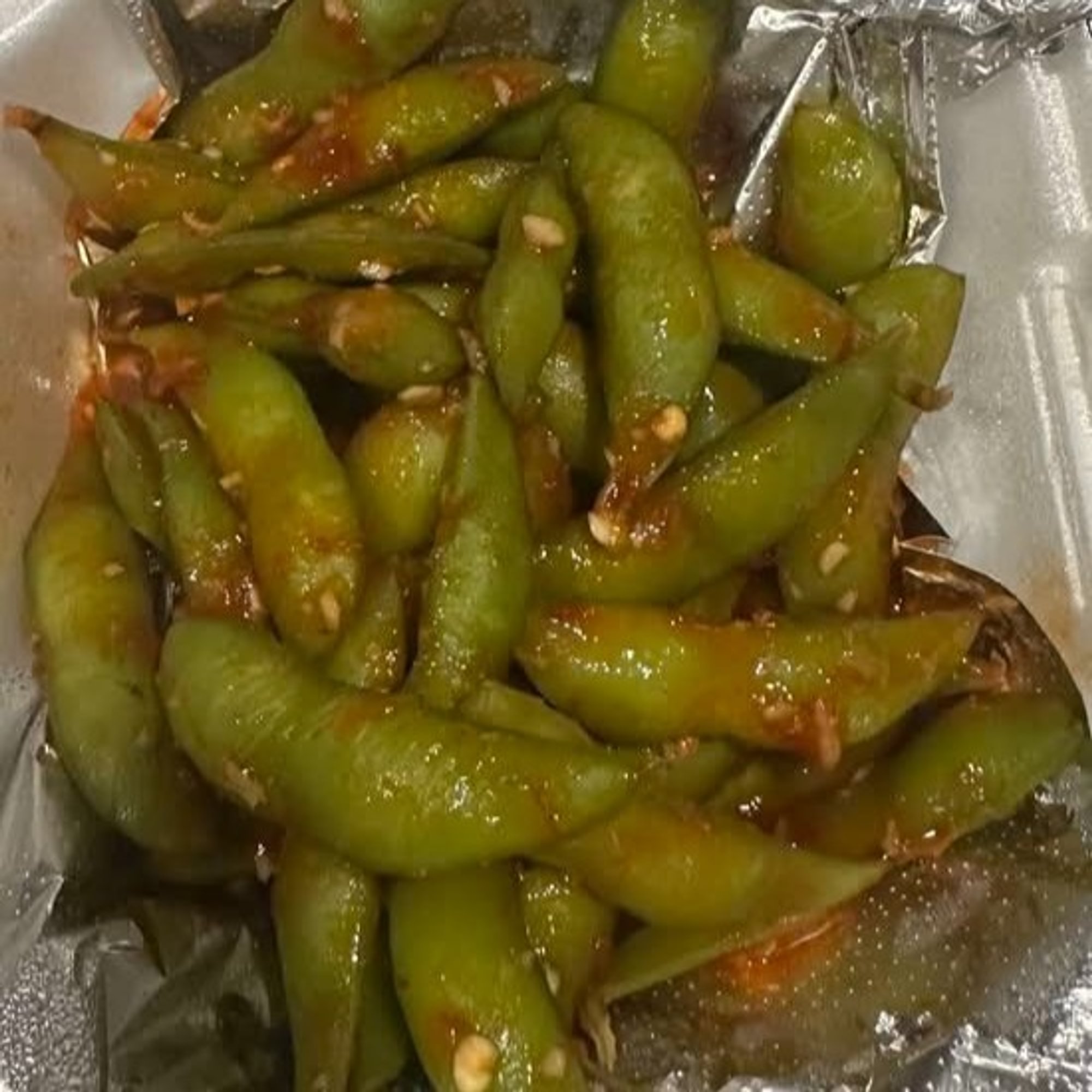 Spicy Garlic Edamame
