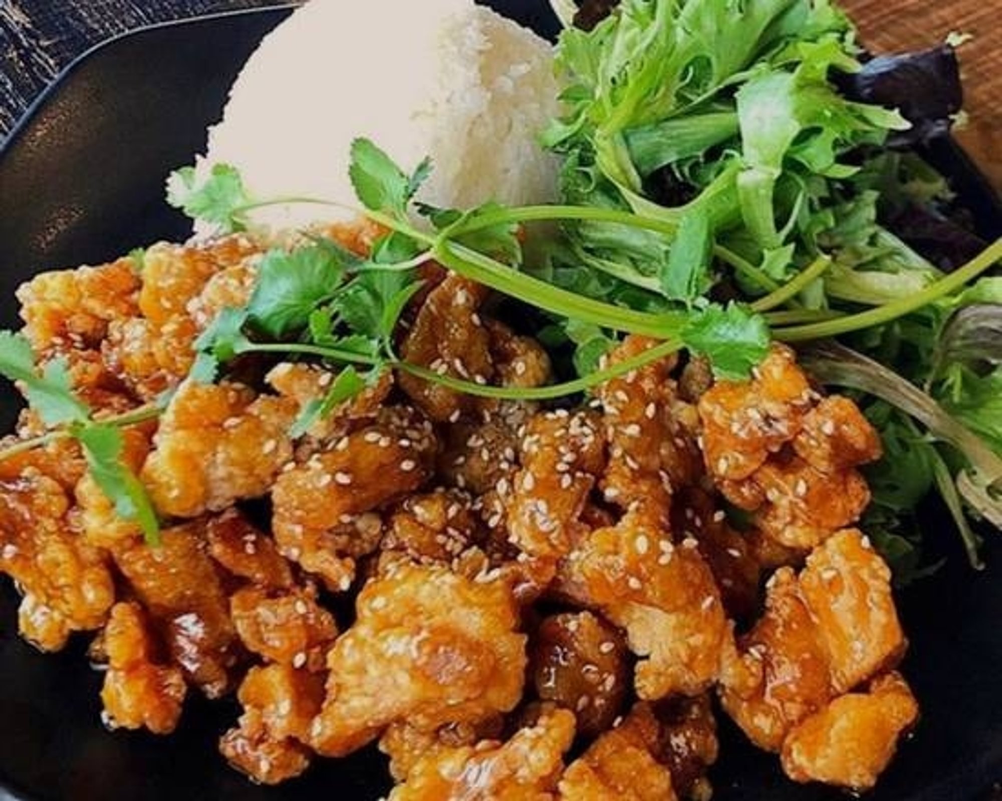 Orange Crispy Chicken Rice Bowl