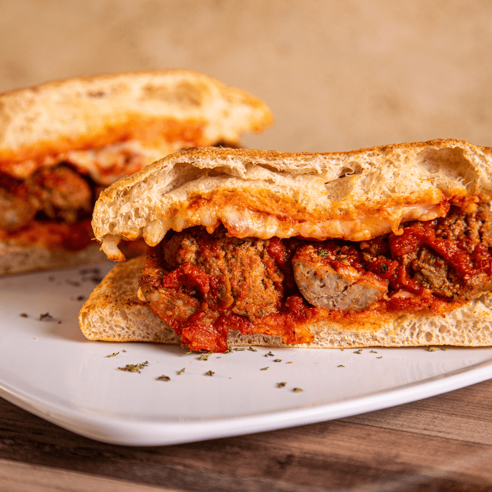 Sausage & Meatball Parmigiana Sandwich