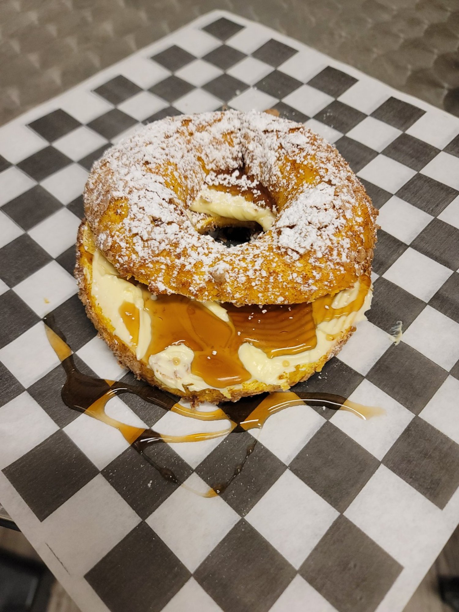 French Toast Bagel with Butter & Maple Syrup