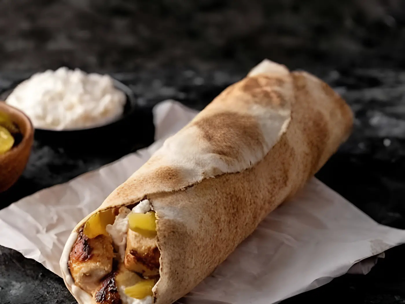 Chicken Cubes Kebab Sandwich