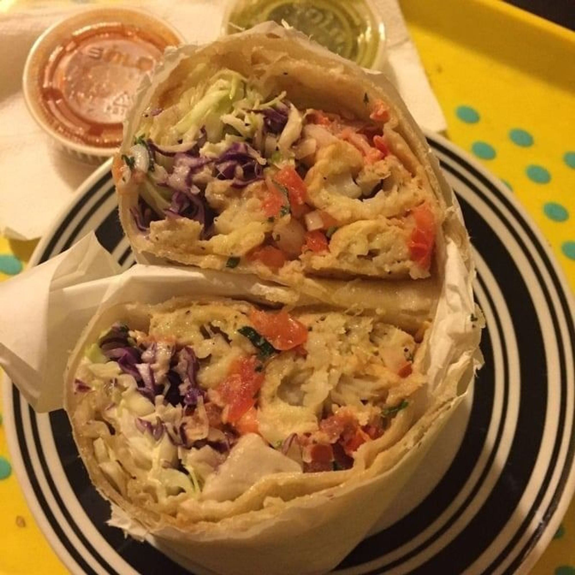 Shrimp Burrito - Shrimp, Rice, Salsa Fr, Cabbage, White Sauce