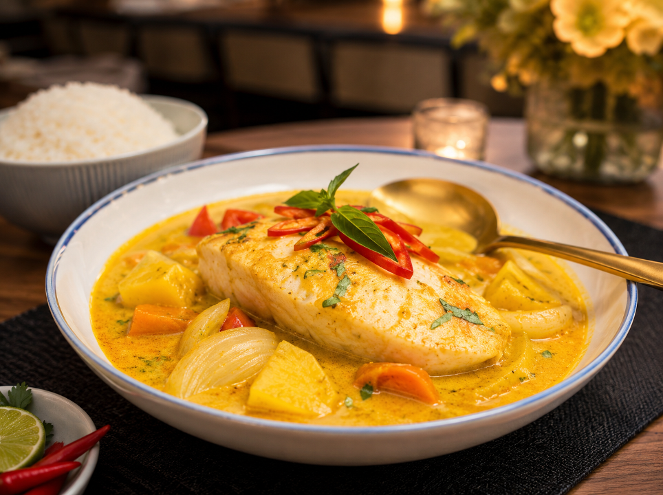 Tropical Yellow Sea Bass Curry🫑