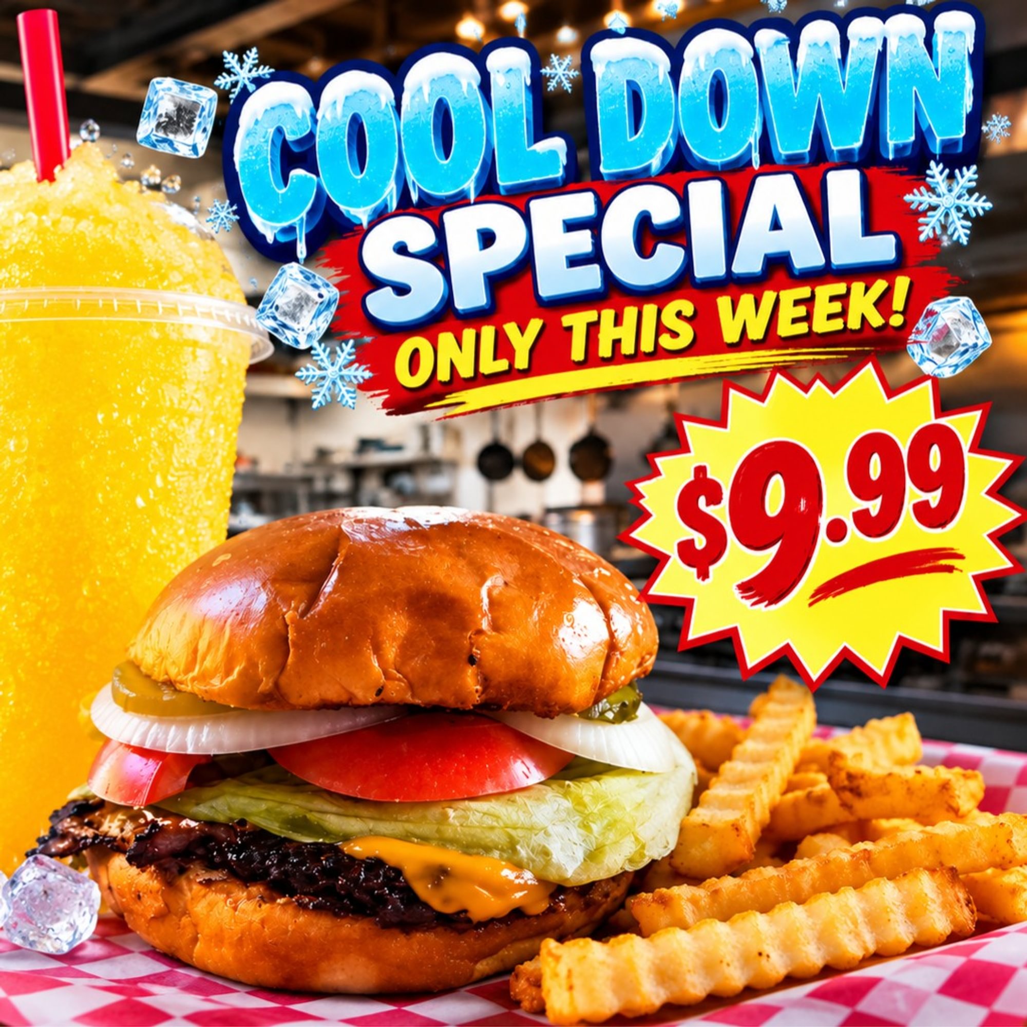 Cheese Burger Slushy Combo
