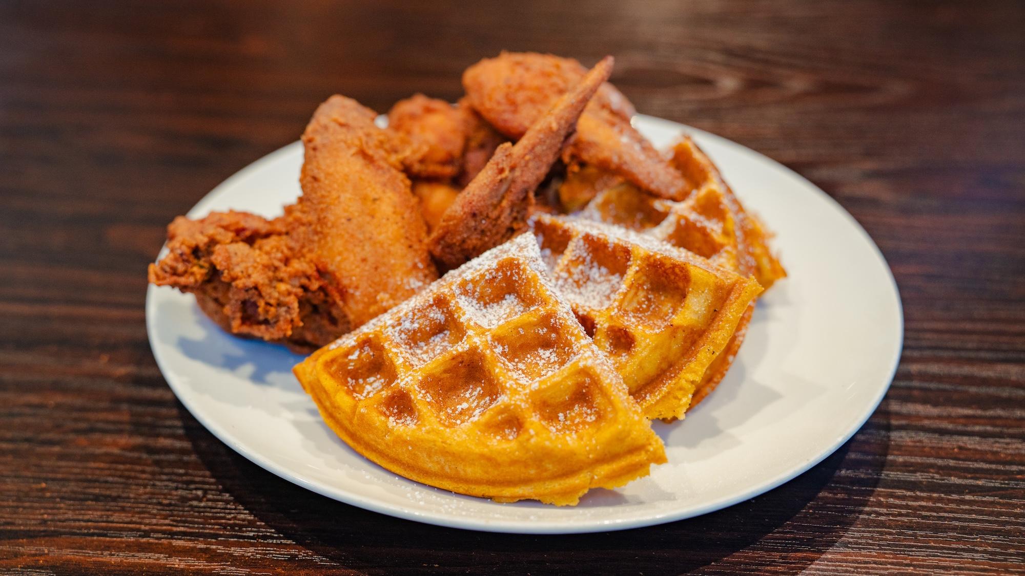 FRIED CHICKEN & SWEET POTATO WAFFLE