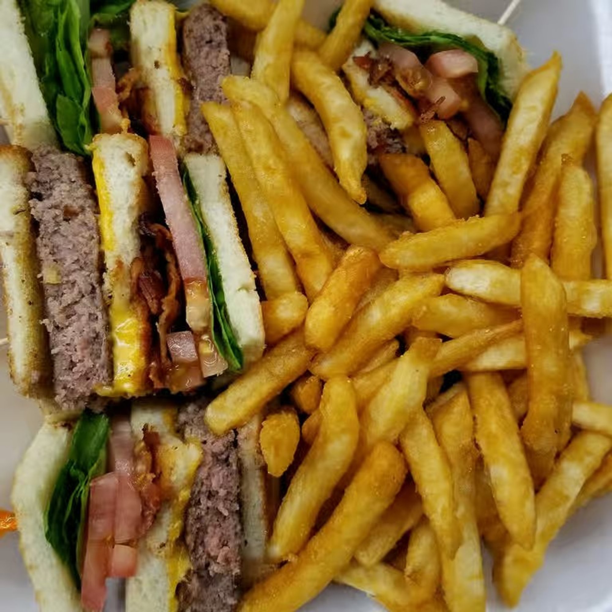 Cheeseburger Club Sandwich