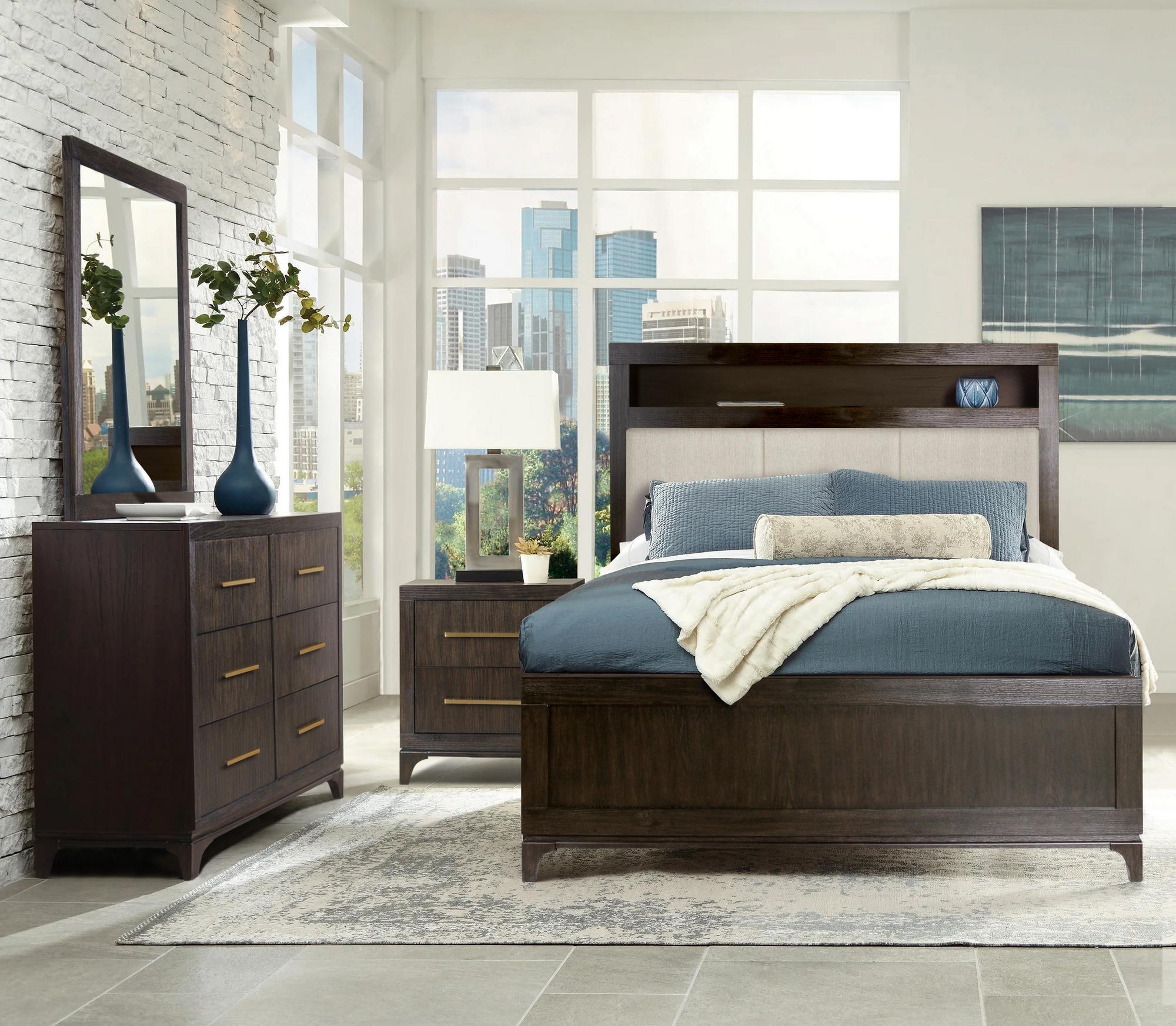 Queen Urban Bed w/Dresser, Mirror, Nightstand + 50" Element TV