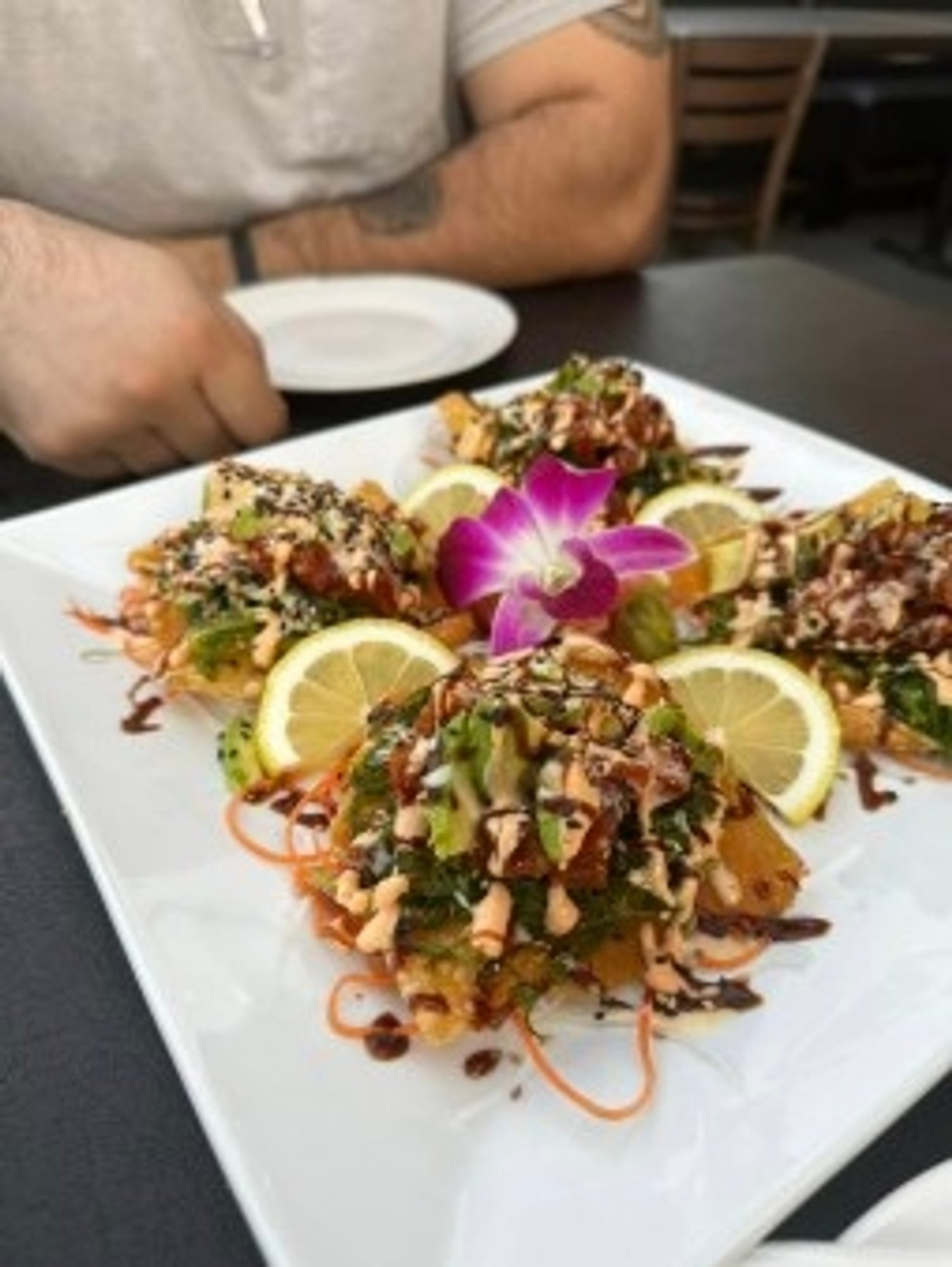 Spicy Salmon Tostadas