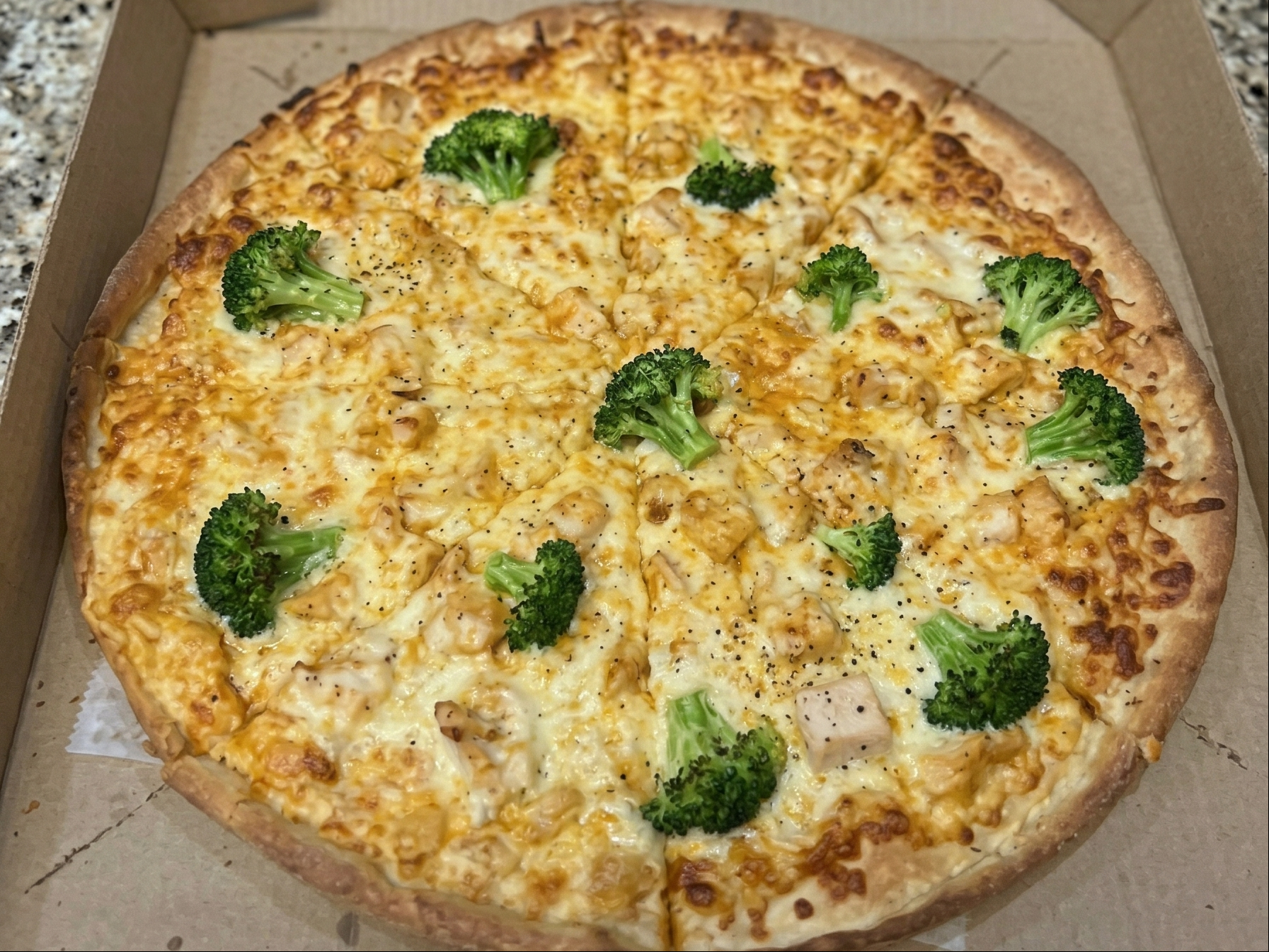 Chicken Broccoli Pan Pizza