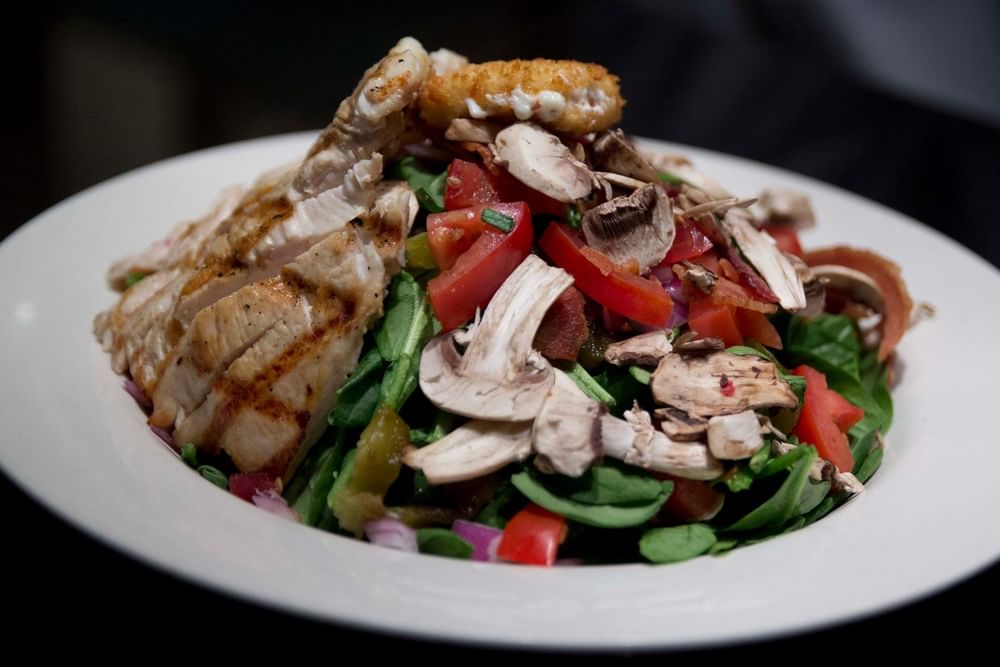 Spinach Salad and Grilled Chicken