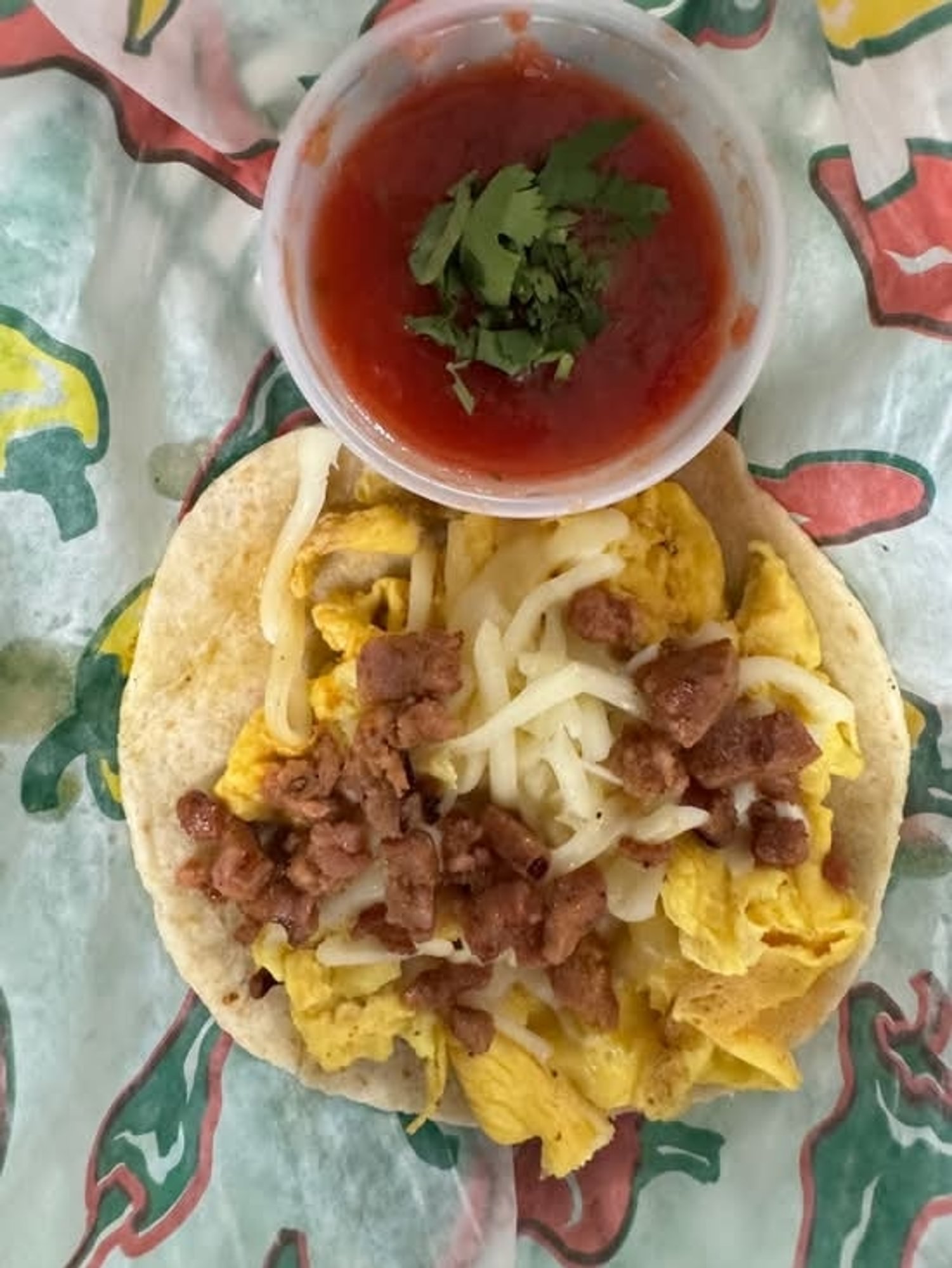 Egg & Cheese Taco with Chorizo