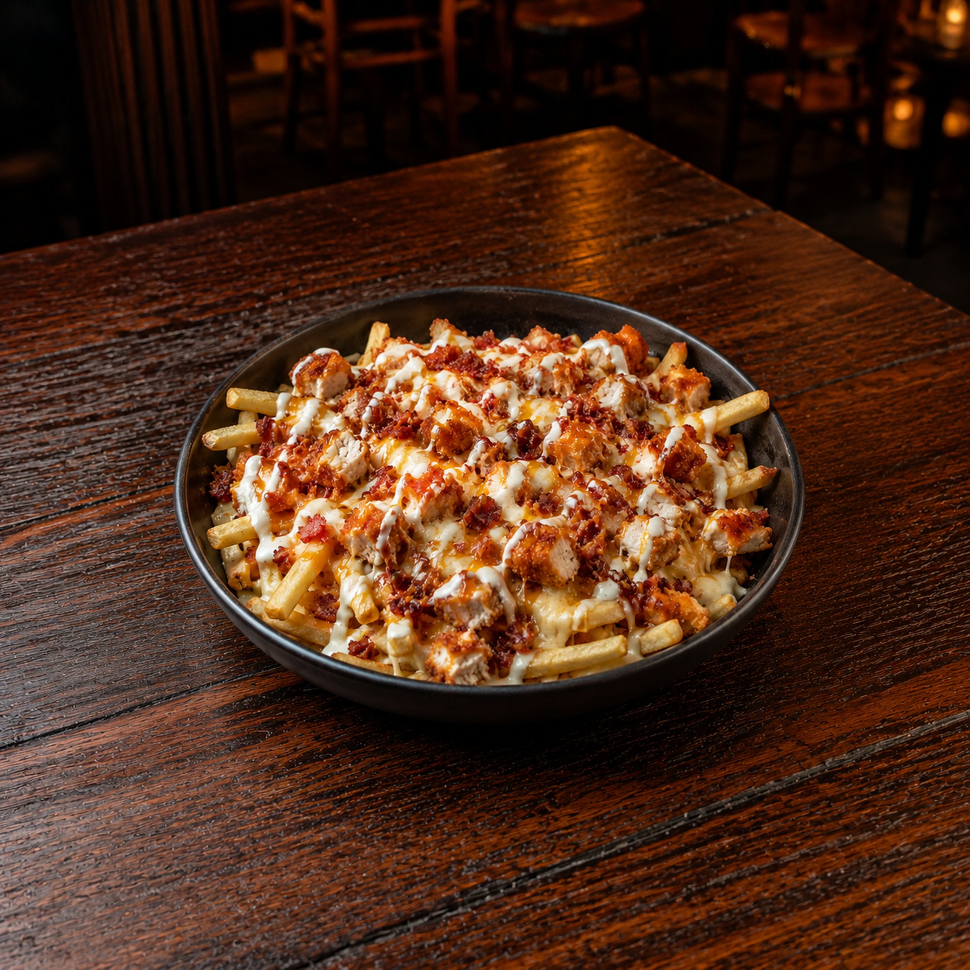 Hot Honey Chicken Bacon Ranch Loaded Fries