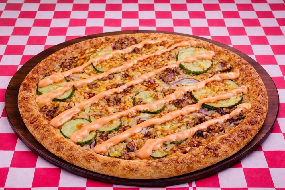 Large Cheeseburger Bomb Pizza 14 (Greek Style)