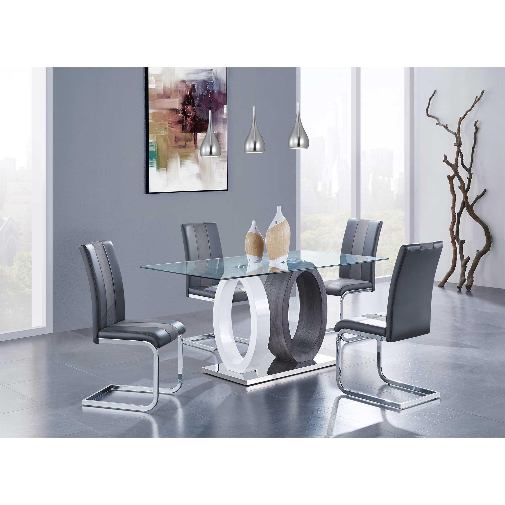 5 - Piece Dining Table w/ Chairs -  Grey