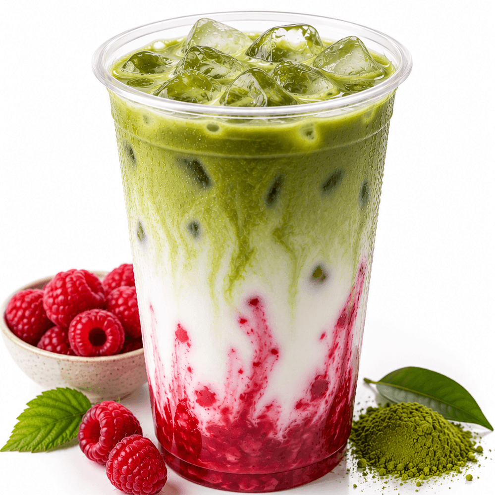 Raspberry Matcha Iced Latte
