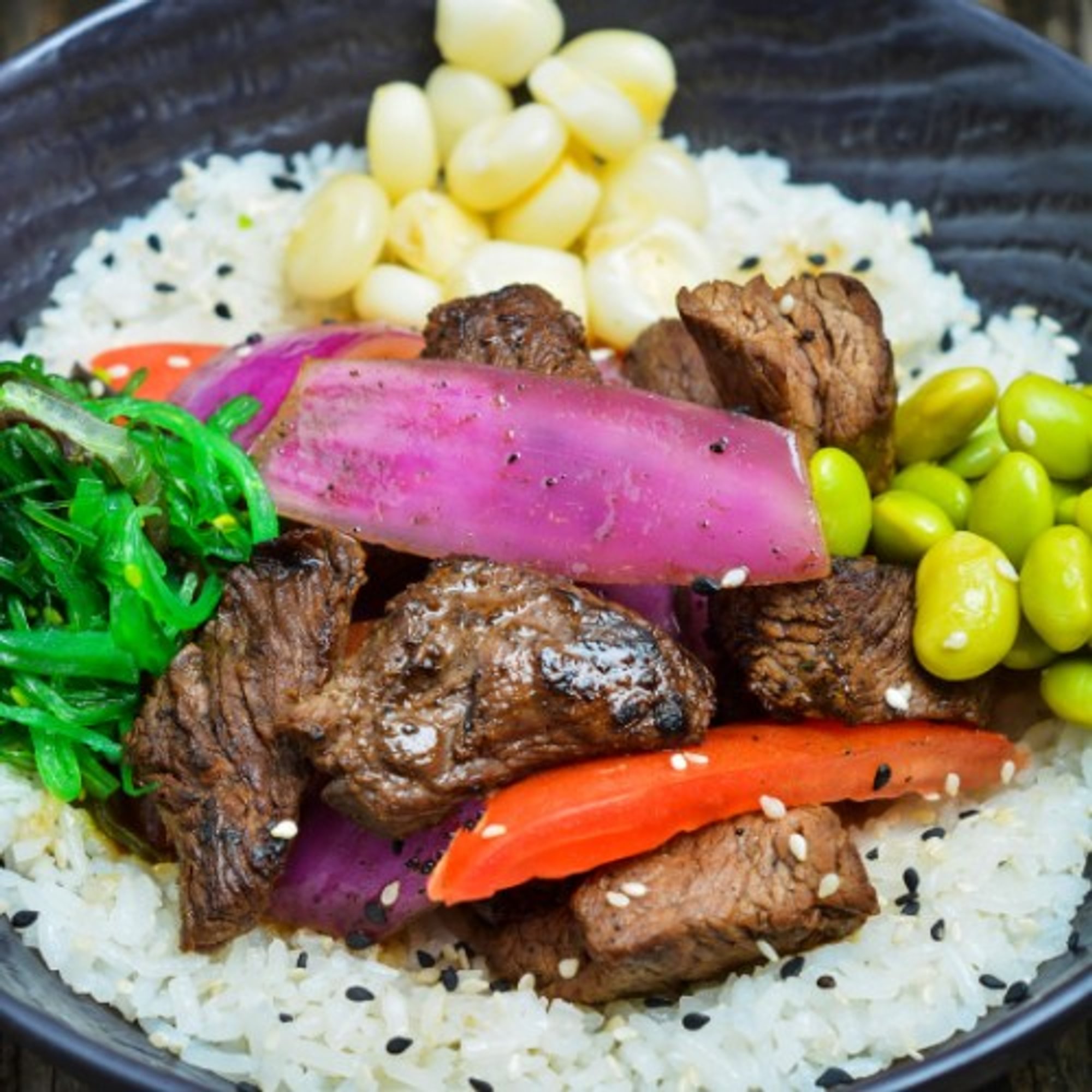 Poke Lomo Saltado With Our Spicy Mayo