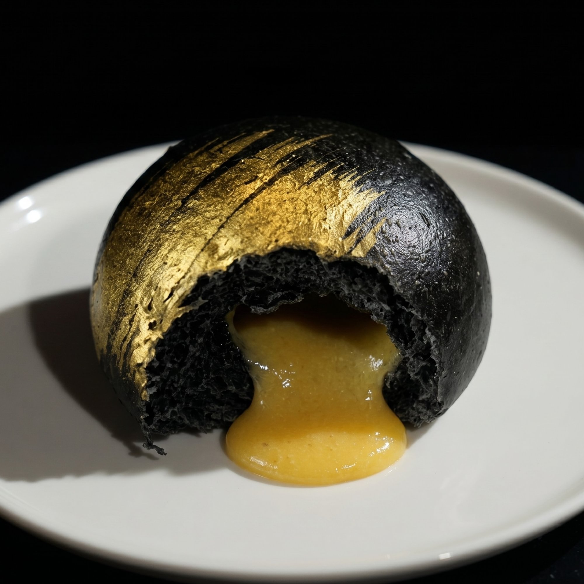 Black & Gold Molten Lava Buns (2)