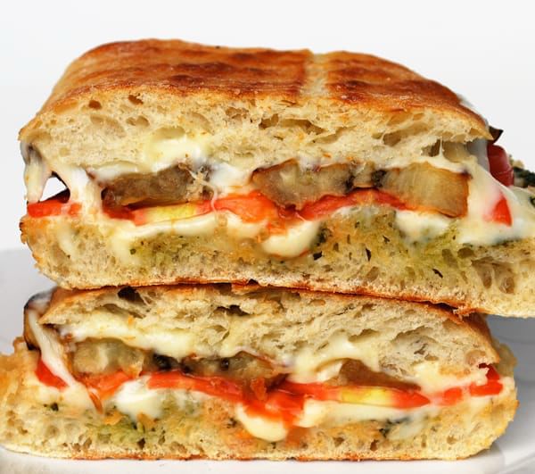 Eggplant & Roasted Red Pepper Panini