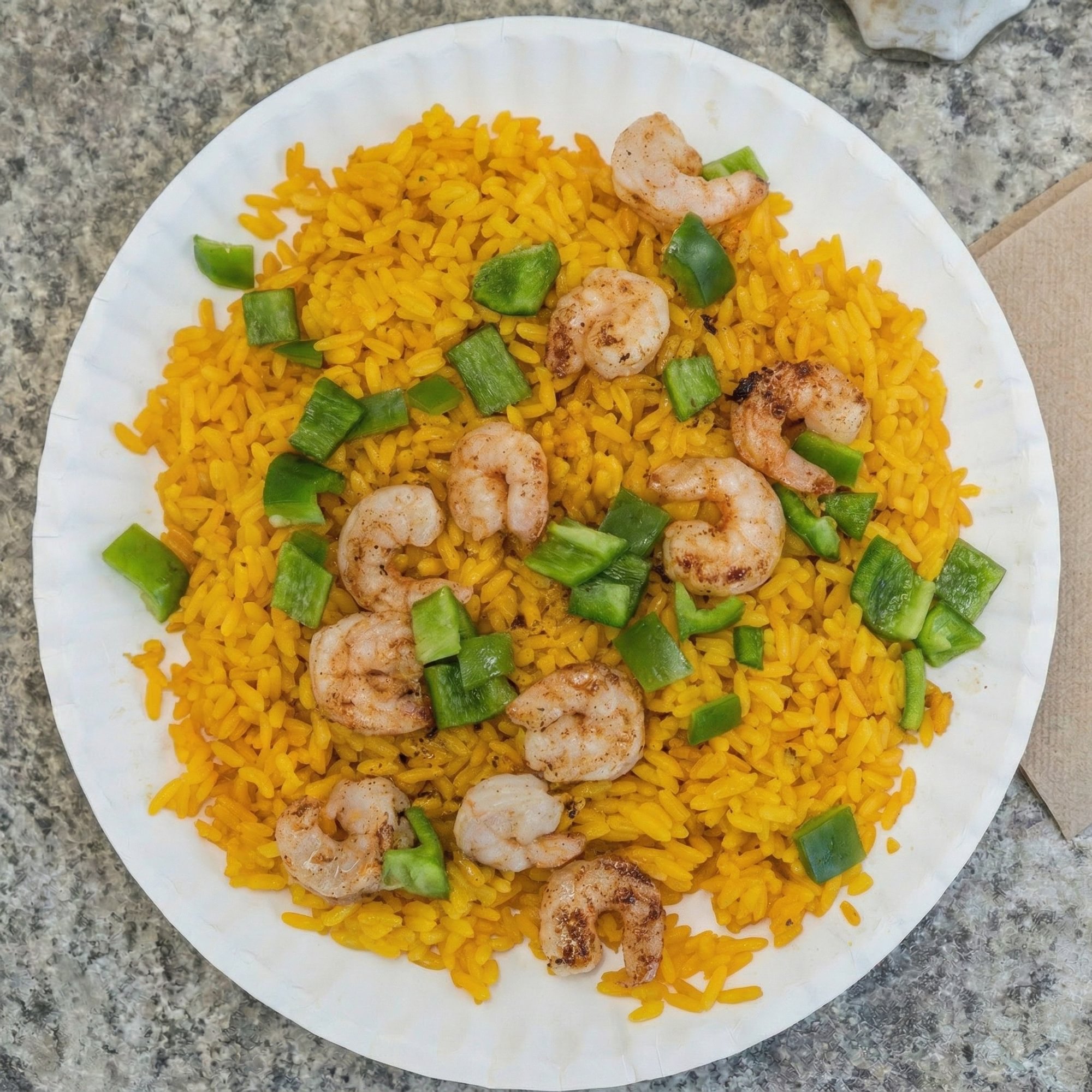 Large Seasoned Rice with Shrimp and Drink