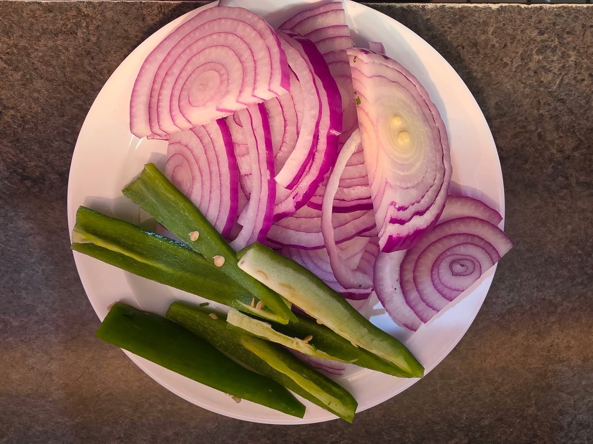 Raw Onion and Green Chilli
