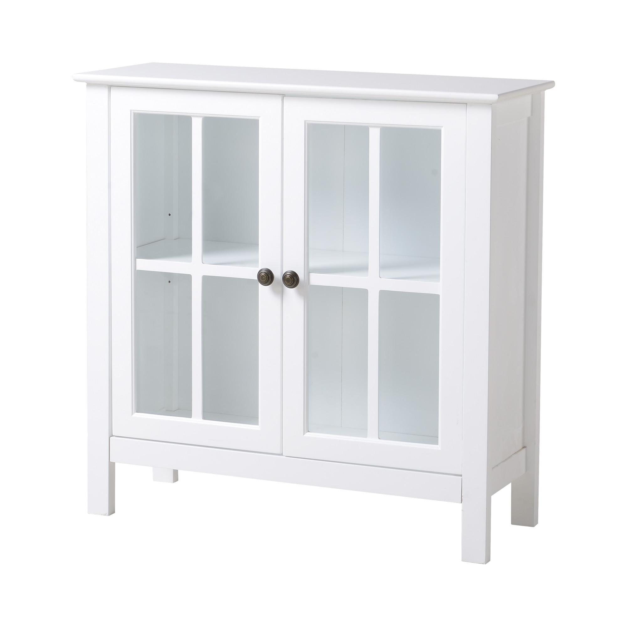 White Cabinet with Glass Doors